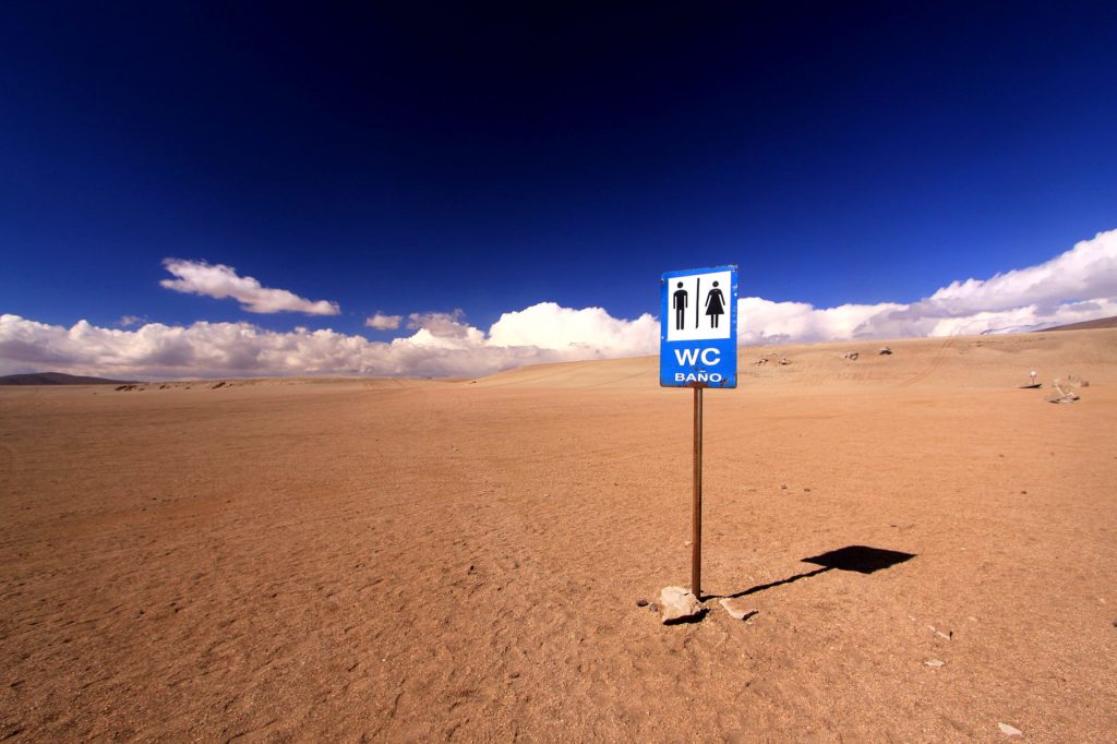 Desert toilet sign