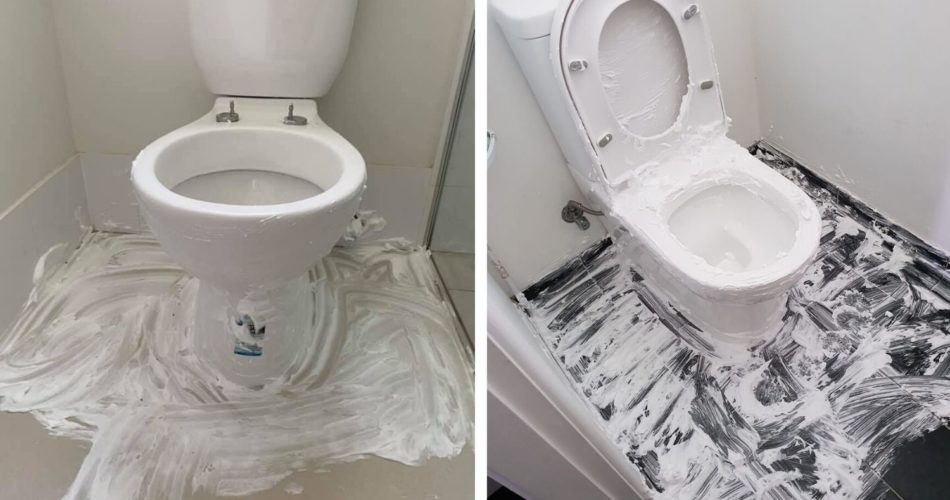 Shaving cream toilet cleaning hack