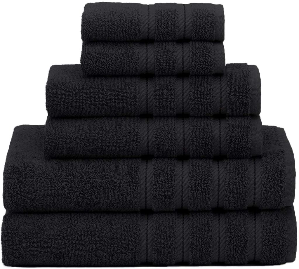 black bath towel set