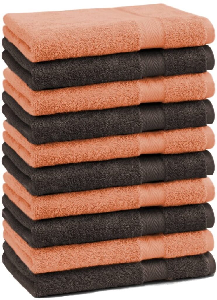 orange brown towels