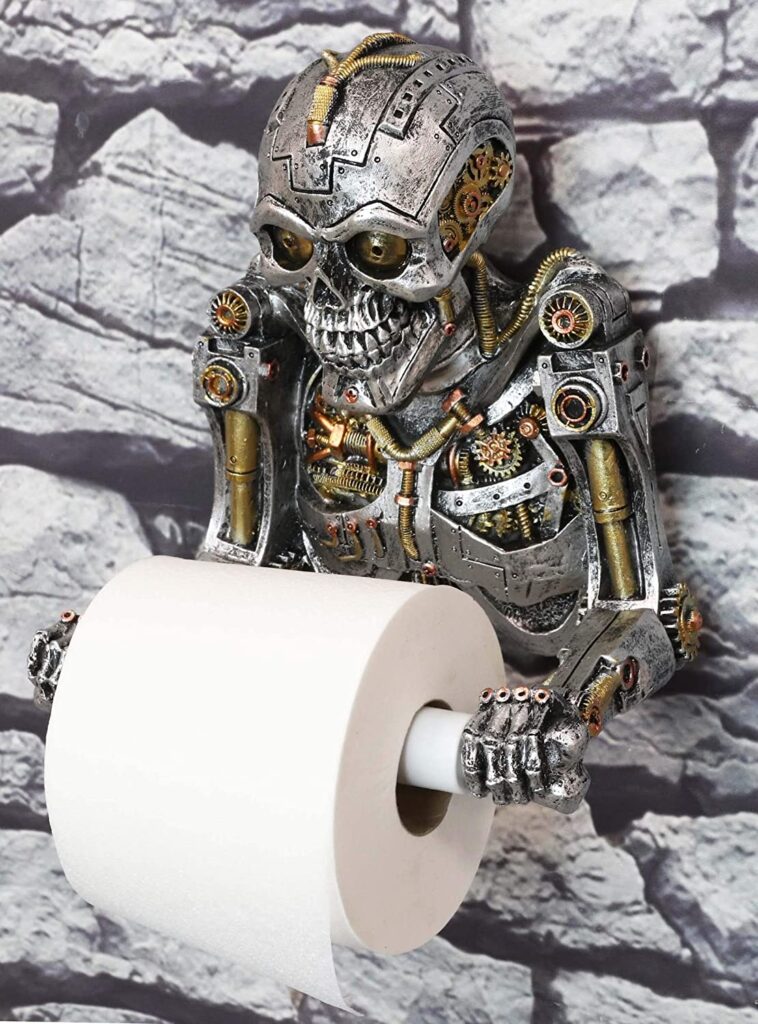 steampunk skeleton toilet paper holder
