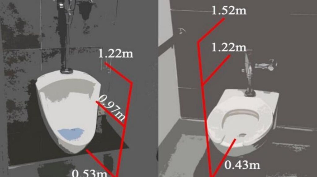toilet droplet height