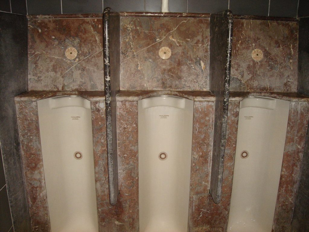 jennings' urinals at the windermere - cumbria hotel