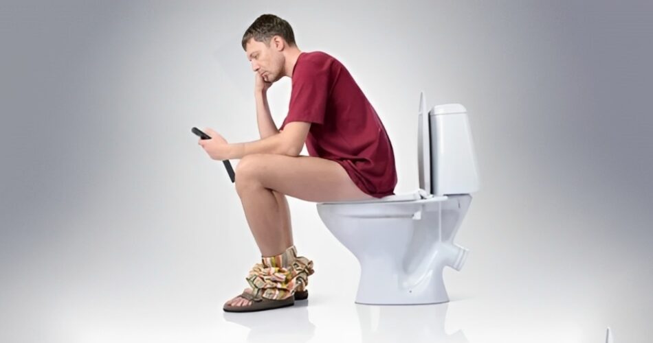 man on toilet