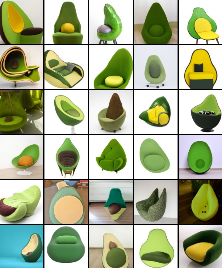 armchair imitating an avocado