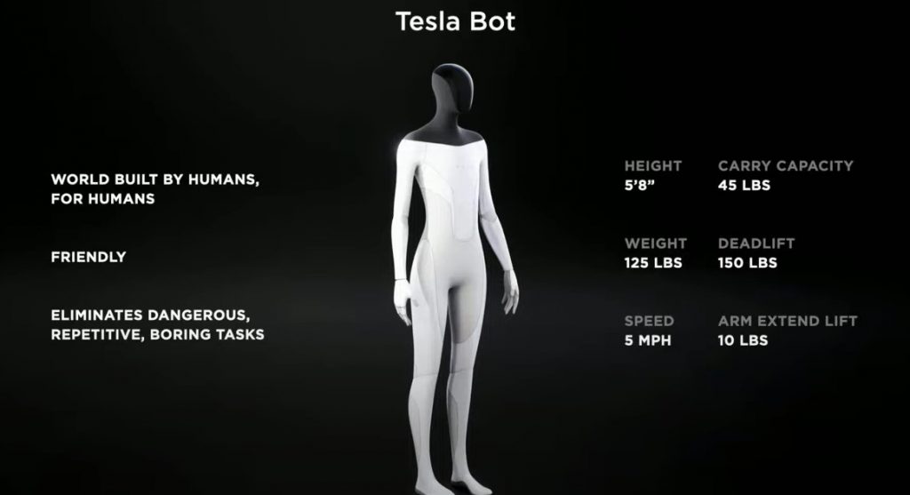 tesla bot features